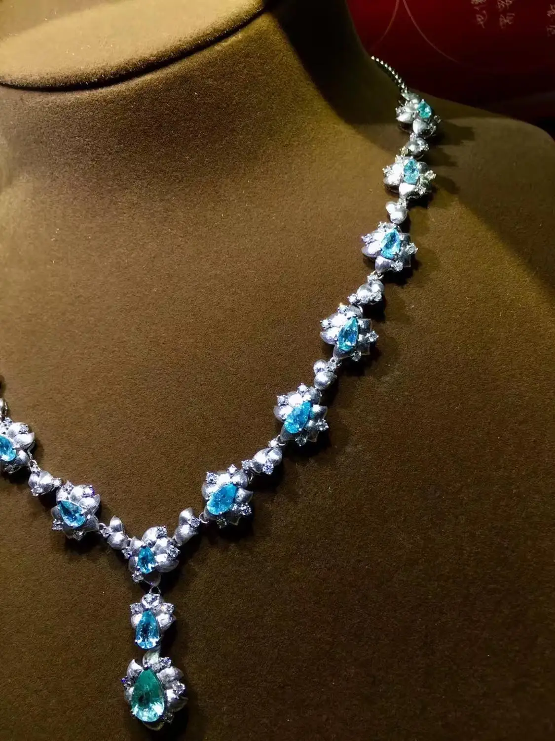 Турмалиновый кулон Paraiba из чистого золота 18 К натуральный турмалиновый