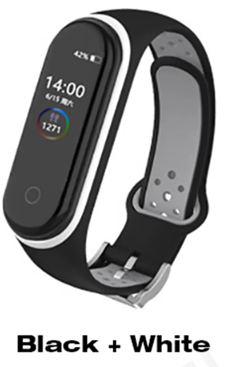 Style 1 black white Браслет для xiaomi mi Band 3 4 спортивный ремешок часы силиконовый ремешок для xiaomi mi band 4 3 Correa браслет mi band 4 3 ремешок - Цвет: Style 1 black white
