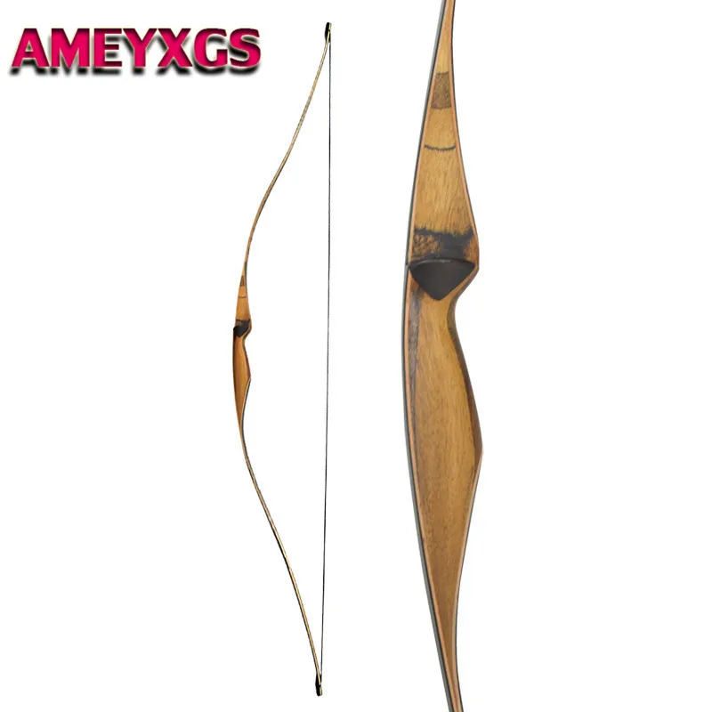 

1Pc 54" Traditional Handmade Longbow Recurve Bow 10-35lbs Wooden Laminated Right Hand For Shooting Training Archery Accessories