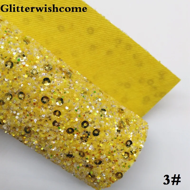 3 Glitterwishcome 21X29 см A4 Размеры синтетическая кожа, с эффектом блестящей кожи с блестками, блестящие виниловые обои для банты, GM031A - Цвет: 3