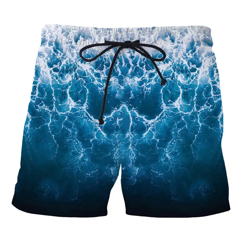 

Ocean waves beach board shorts funny 3D printed mens casual shorts fashion mens summer hot mens cool shorts