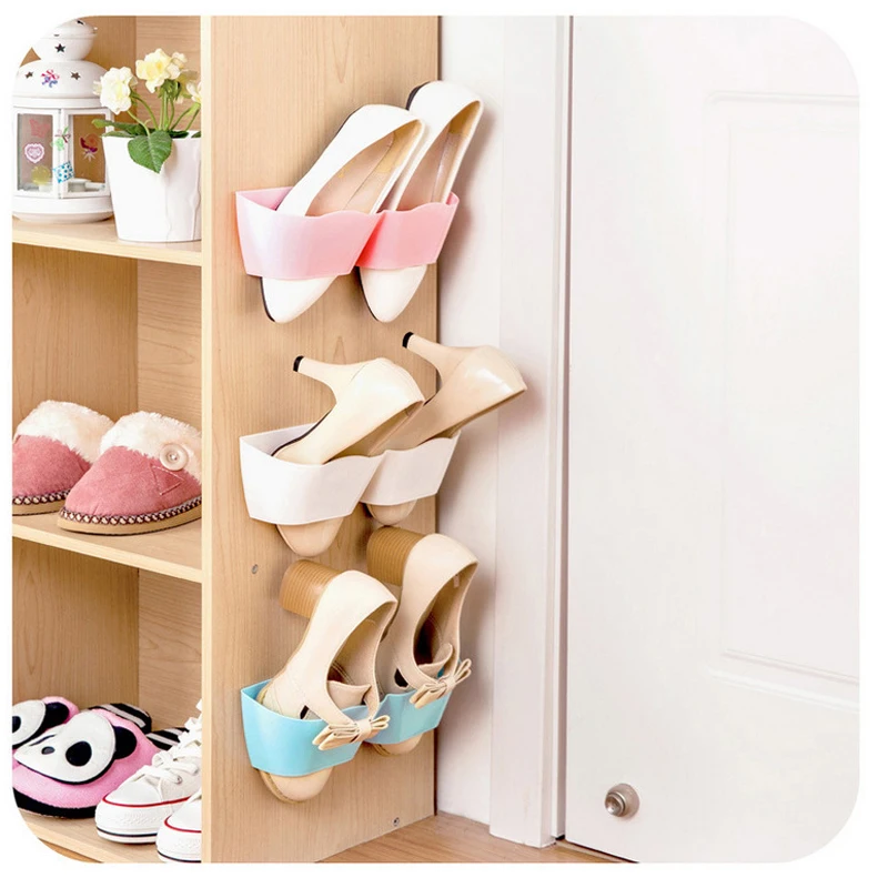 2 шт./лот креативная клейкая стойка для обуви Пластиковая полка подставка