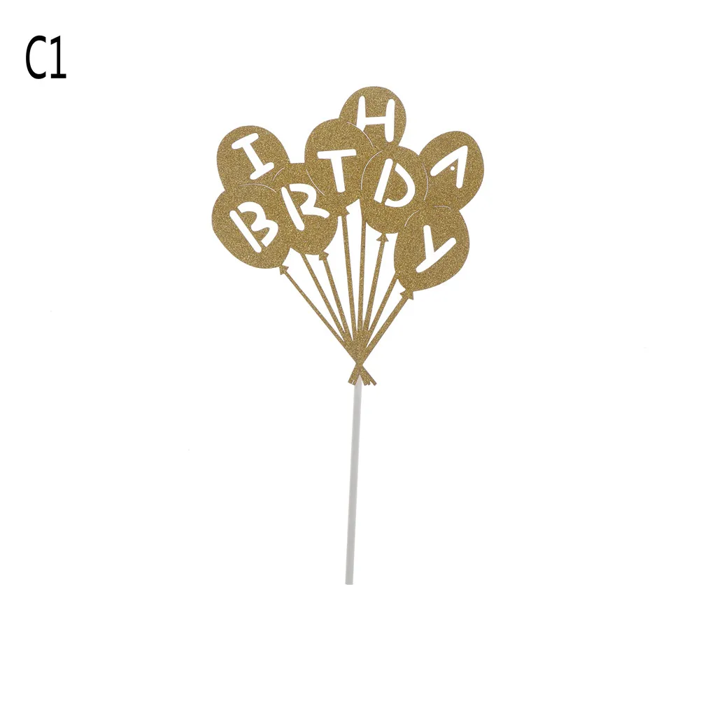 С Днем Рождения Кекс Торт Топпер Дети День рождения Свадьба партии испечь