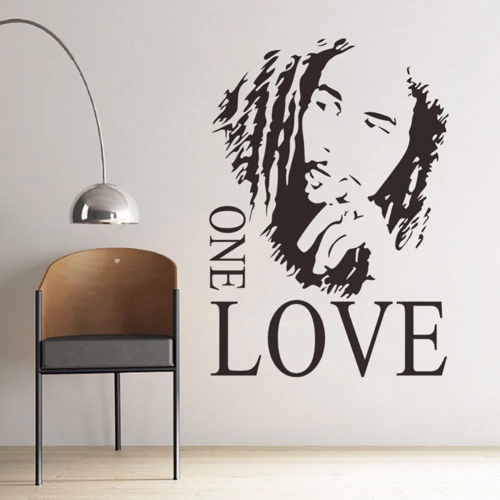 Боб Марли One Love настенная Съемная наклейка комнатная Настенная Наклейка