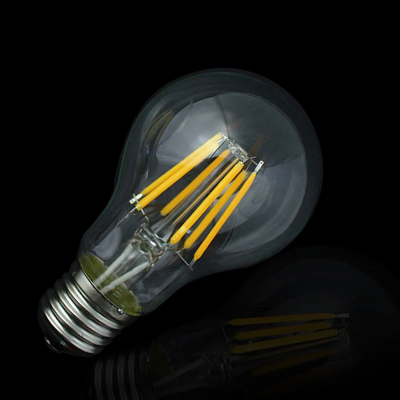 1x Новый E27 светодиодный нити светильник Стекло Корпус Cob лампы 230V 220V 4W 8W 360