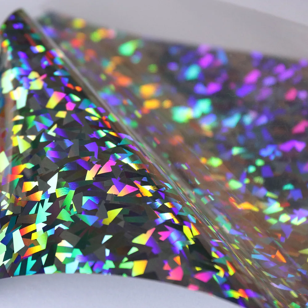 HOHOFILM Crystal Silver 50 см X 200 см голографическая теплопередача виниловая железная футболка PU Одежда из текстиля пресс-пленка 20 ''x 78,74''