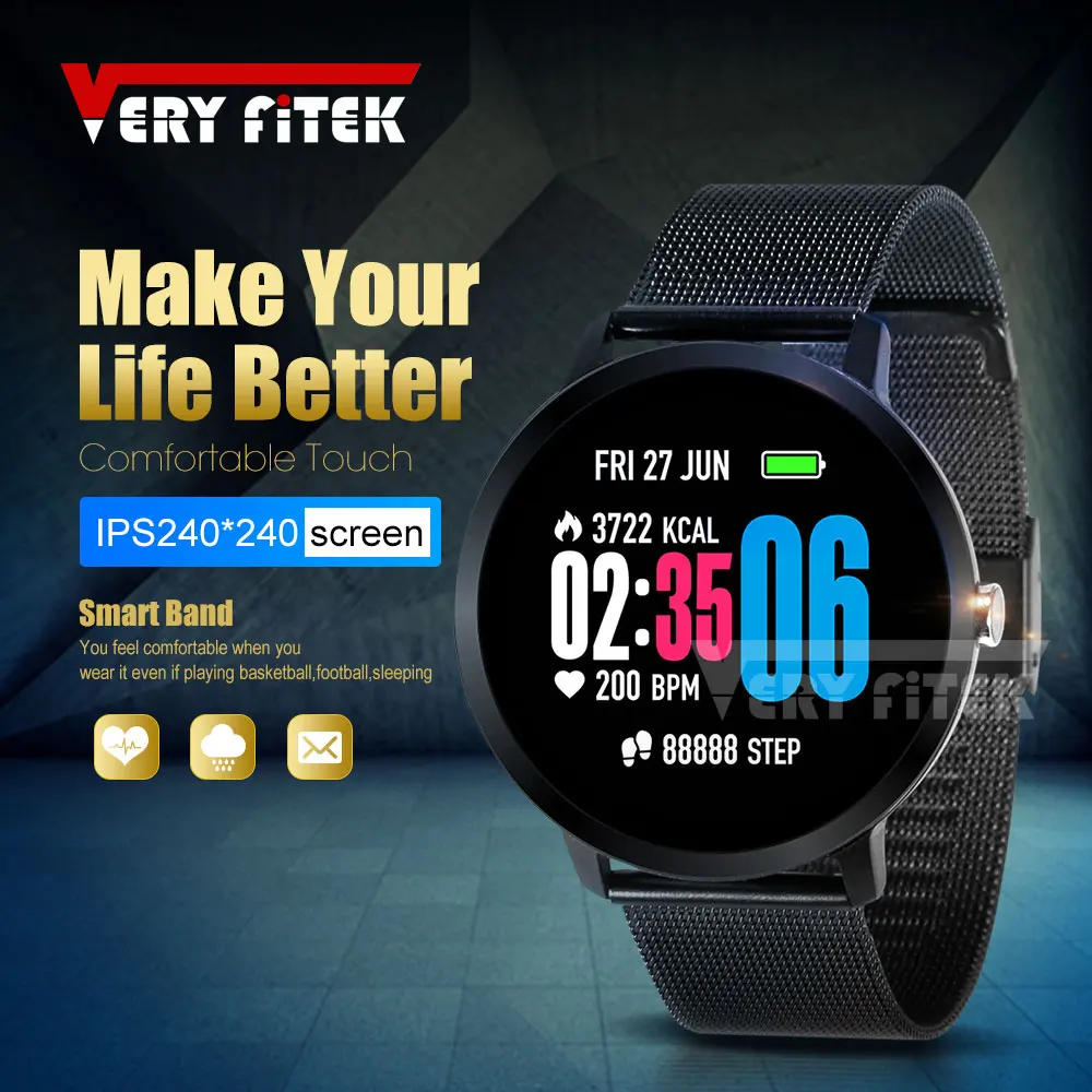 Смарт-часы VERYFiTEK V11 с монитором сердечного ритма, кислородные Смарт-часы, IP67 шагомер, мужские и женские спортивные фитнес-часы