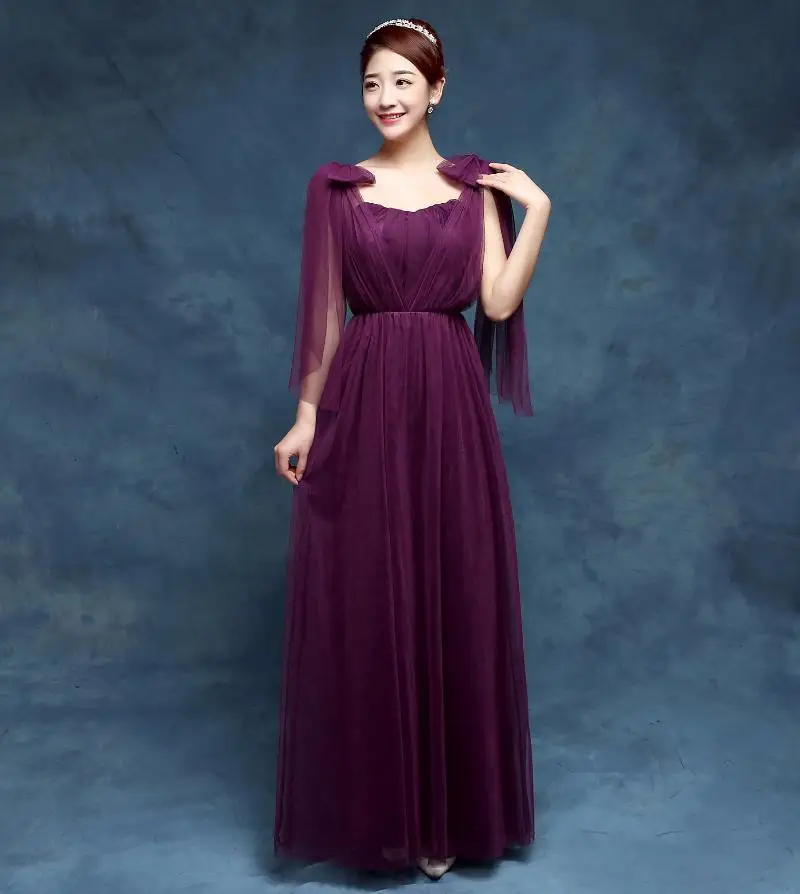 Платье подружки невесты Popodion фиолетовое длинное платье для выпускного вечера