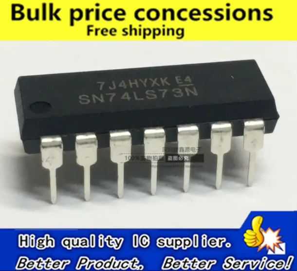

Free shipping 50pcs 100pcs SN74LS73N SN74LS73AN HD74LS73P 74LS73 dip-14 Logic-trigger IC