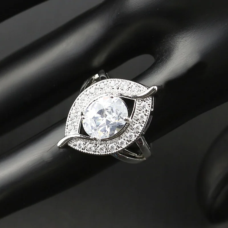 925 логотип белый циркон Ювелирные наборы для Для женщин Серебряный Кристалл Цвет