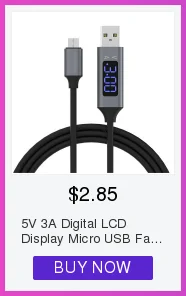 5V 3A цифровой ЖК-дисплей Micro USB Быстрая Зарядка Кабели Зарядное устройство адаптер для iPhone samsung huawei Xiaomi Android тип-c телефонов