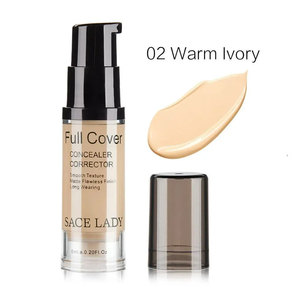 02 Warm Natural Sace Lady корректор для глаз основа для макияжа 6 мл полное покрытие для глаз темный круг лица Жидкий корректор крем макияж косметика - Цвет: 02 Warm Natural