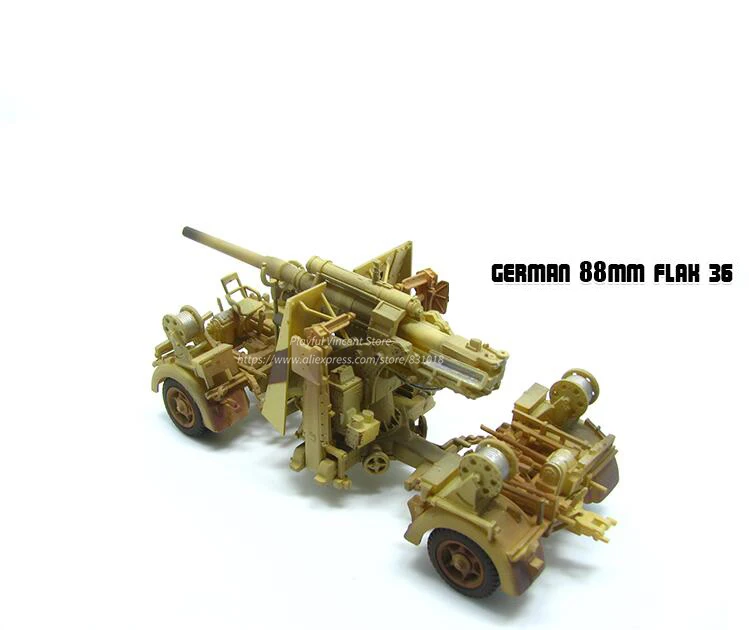 Редкие 1: 72 P0311 FL AK36 88 мм пистолет трейлер оболочки пустыня покрытие Коллекционная модель