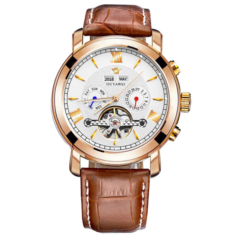 Механические часы мужские Топ бренд класса люкс Турбийон автоматические