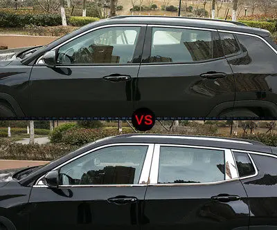 

Bottom Window Sill Trim with Center Pillar Cover For Jeep Compass 2nd Gen 2017 2018