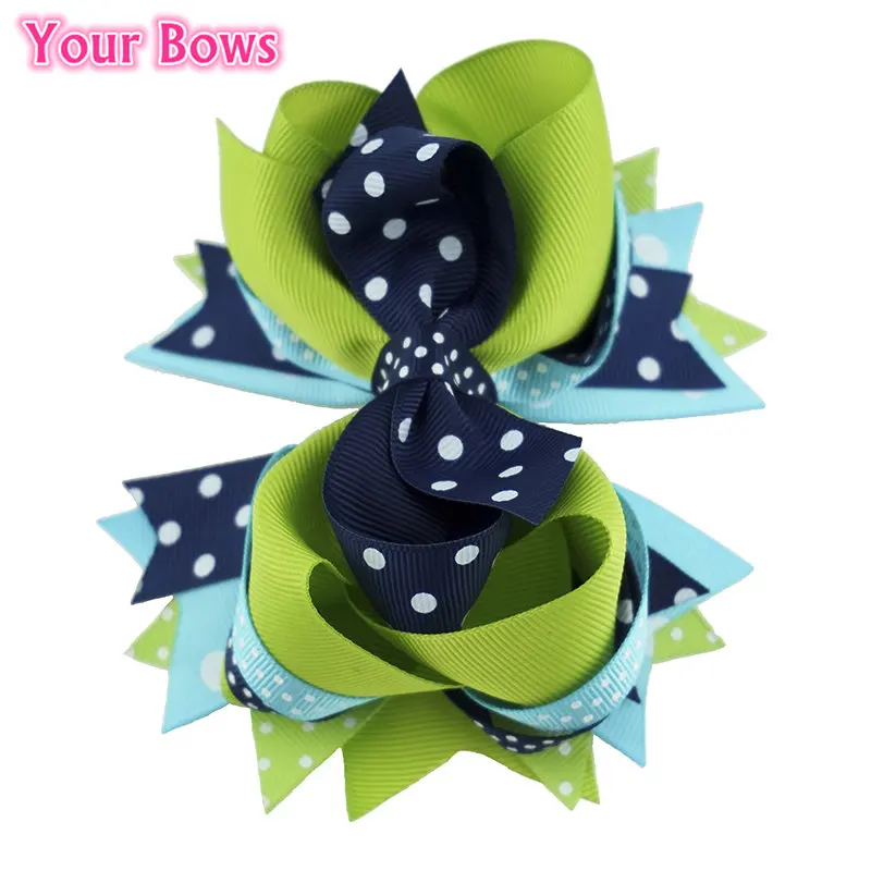 Женские банты из полиэстера 1 шт. 5 дюймов милые заколки для волос аксессуары |
