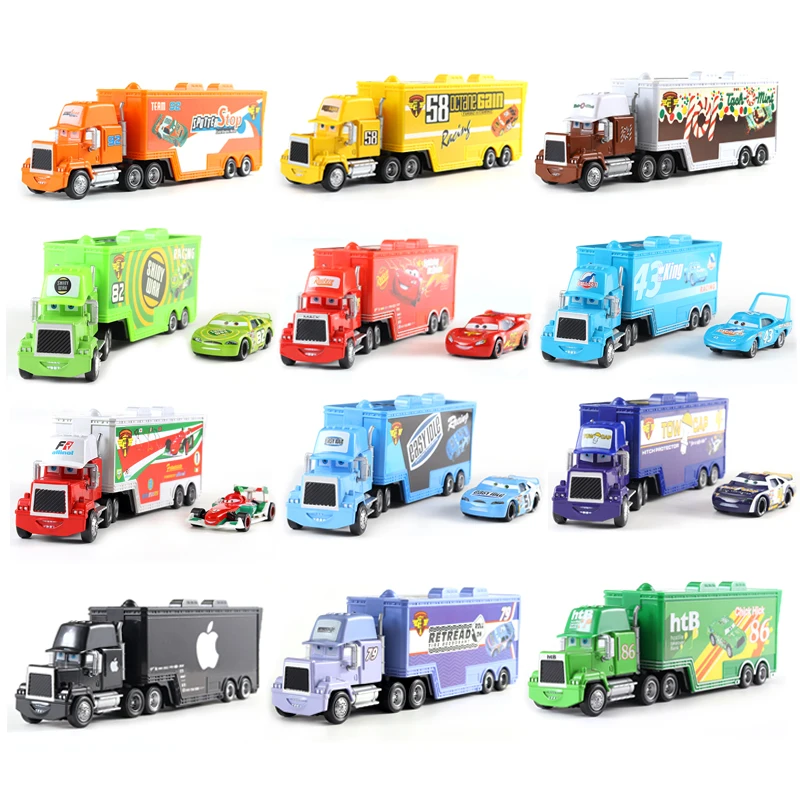 

Disney Pixar Cars 3 Lightning McQueen Jackson Storm Cruz Mater Mack Uncle Truck 1:55 Diecast Metal Cars 2 Model Child Toy