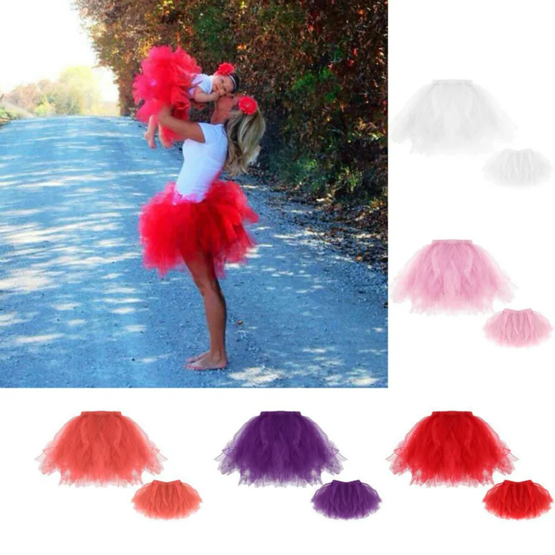 Mother Daughter Tutu Skirt Kids Princess Girls Lovely Ball Gown TUTU Skirts Fluffy Outfits Family Matching Clothes Baby | Мать и ребенок