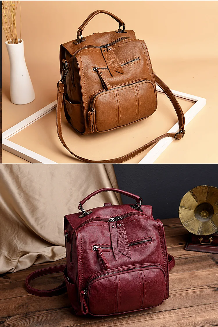 Топ Мода Горячая Распродажа Pu мягкая ручка сетка Мода Mochila Feminina школьный рюкзак женская сумка Многофункциональный рюкзак