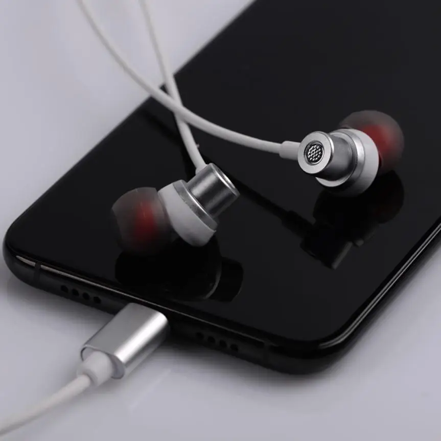 Тип c стерео наушники гарнитура бас Музыка металлические для Xiaomi Mi6 музыкальные