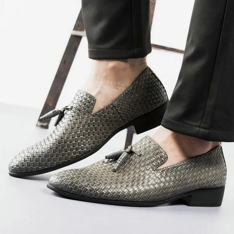 Men Weave Driving Moccasins Comfortable Slip on Loafer Shoes Casual shoes Leather Loafers Office big size LH-86 | Обувь