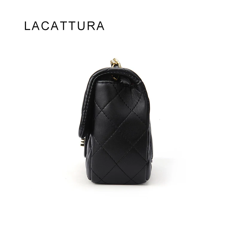 LACATTURA Classic Type Luxy Brand Design Women Shoulder Bag Top Quality PU Small Flap With Chain Fashional Lady Crossbody |