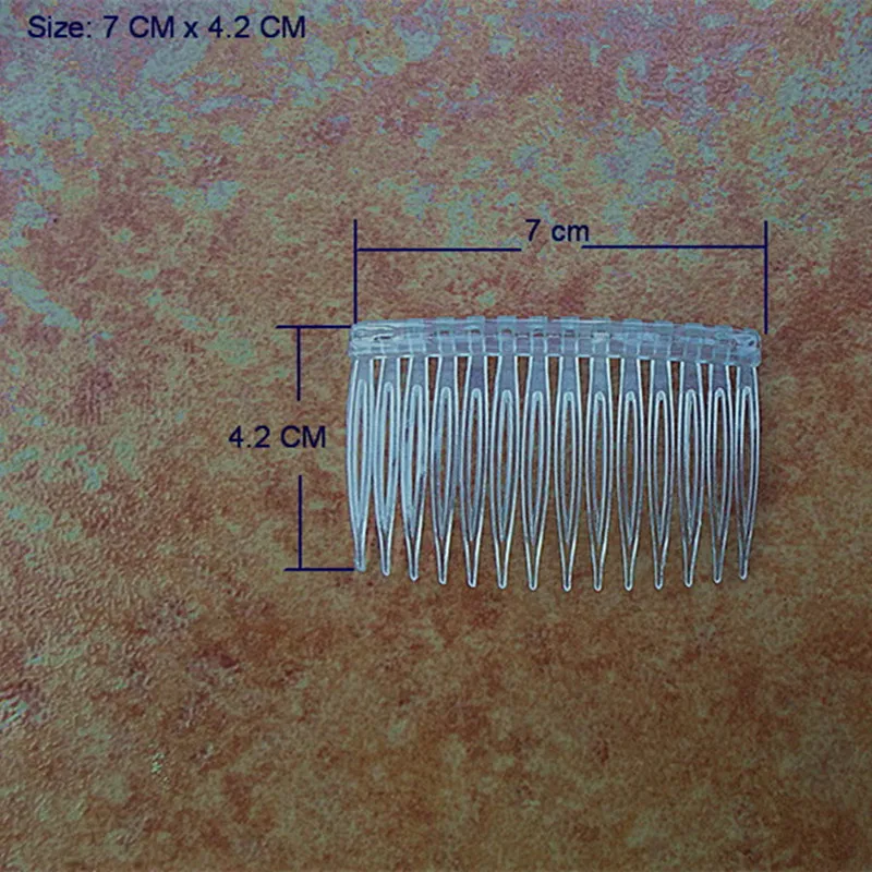 

Free shipping cheapest white transparent DIY wedding veil comb plastic hair comb for DIY hair accessories 7cmx4.2cm