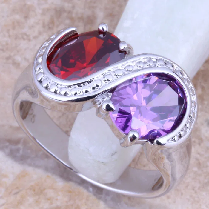 Женское кольцо с фиолетовым фианитом Размеры 6 / 7 8 9 R1344|ring size|women ringsring size |