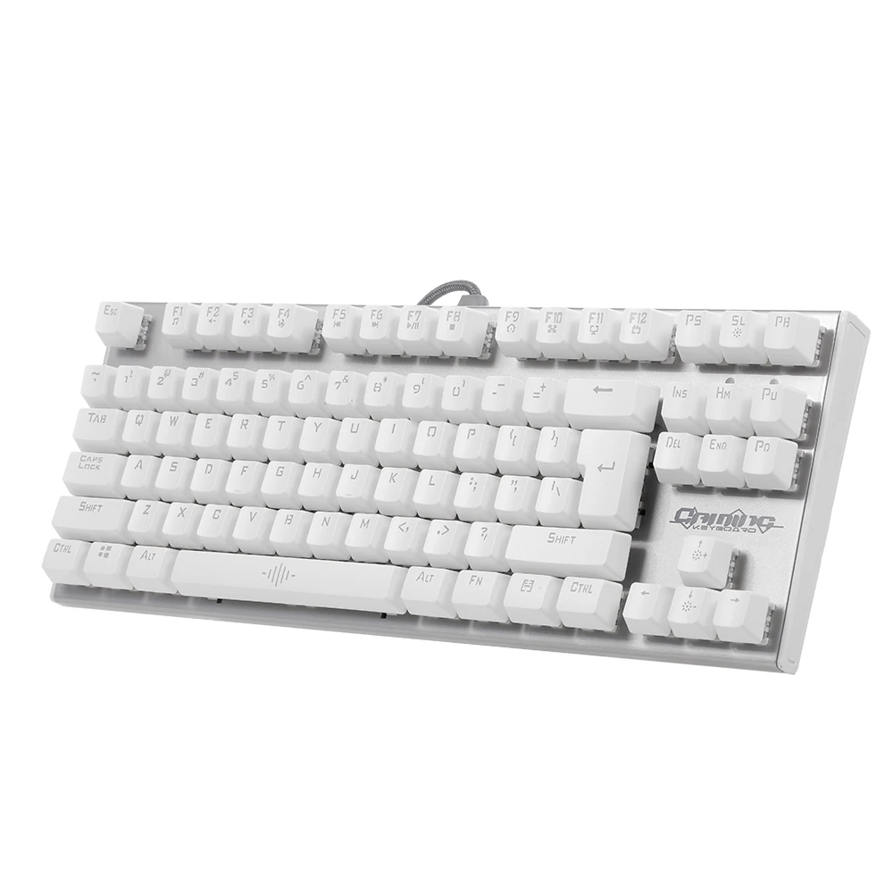 Backlit Mechanical Keyboard Gaming Keyboard Blue Switch 87 Keys Ergonomic Keyboard Suspended Keys with Hand Wrist