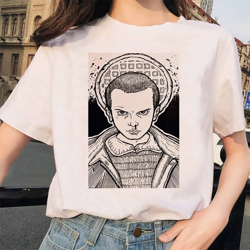 Новые странные вещи 3 Harajuku футболка женская с перевернутым пухом Ullzang Футболка