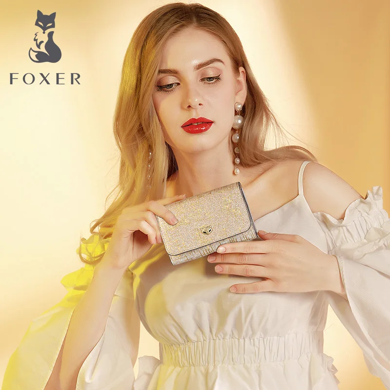FOXER женский модный кошелек для денег Женский шикарный маленький карман монет