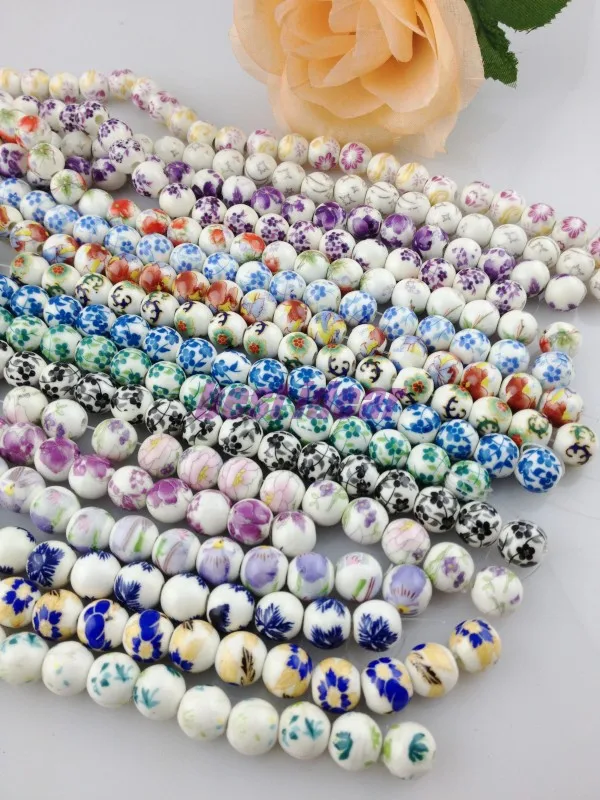 Бесплатная доставка 8 мм 200 шт./лот керамические бусины прямые довольно случайный