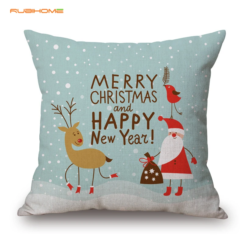 Rubihome модные Сочельник Санта Клаус подарок Декоративные Чехлы Бросьте наволочку