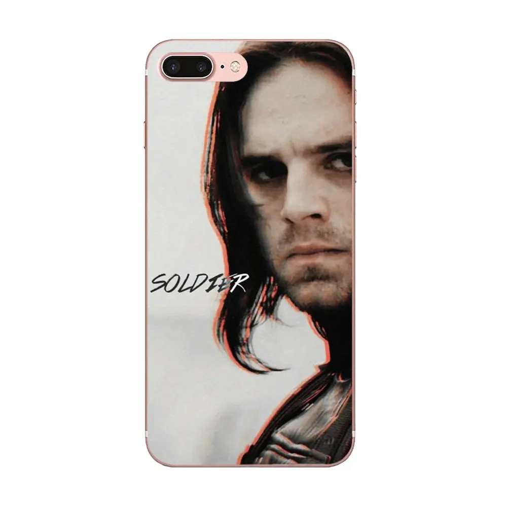Мягкий чехол Bucky Barnes для Apple iPhone 4 4S 5 5C 5S SE 6 6S 7 8 Plus X XS Max XR