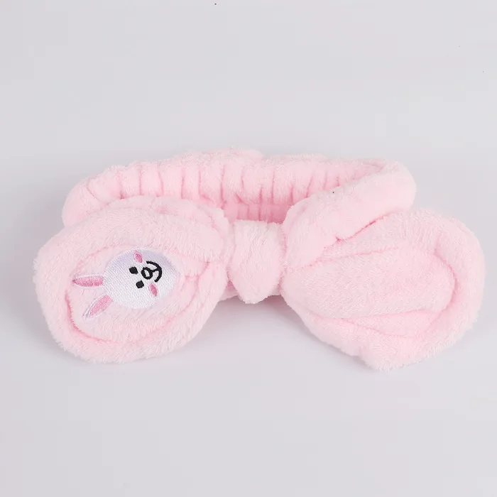 Pink Милые Банни уши макияж повязки для мытья лица Душ Спа-маска мягкие и милые кроличьи ушки повязки для волос для женщин и девушек - Цвет: Pink