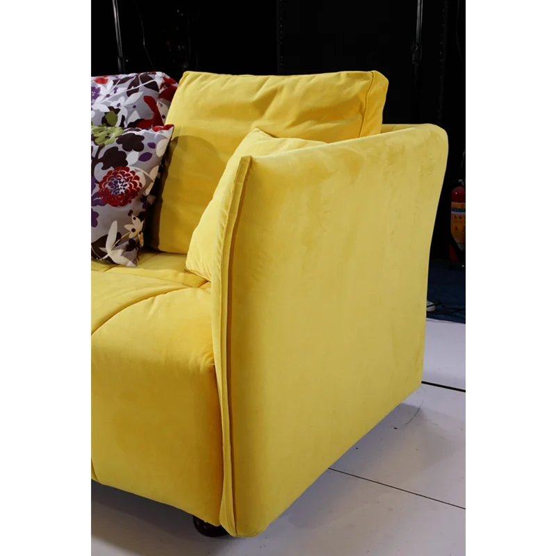 Яркий желтый цвет бархат диван набор современная мебель для гостиной кресло |