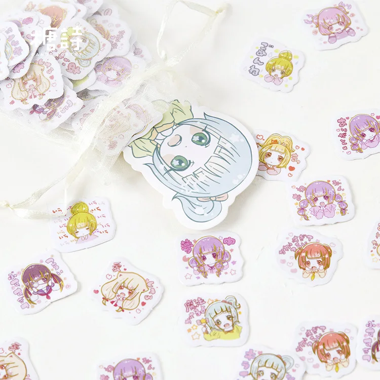 100 шт./кор. Kawaii клейкие наклейки для девочек DIY декоративные канцелярские Эсколар