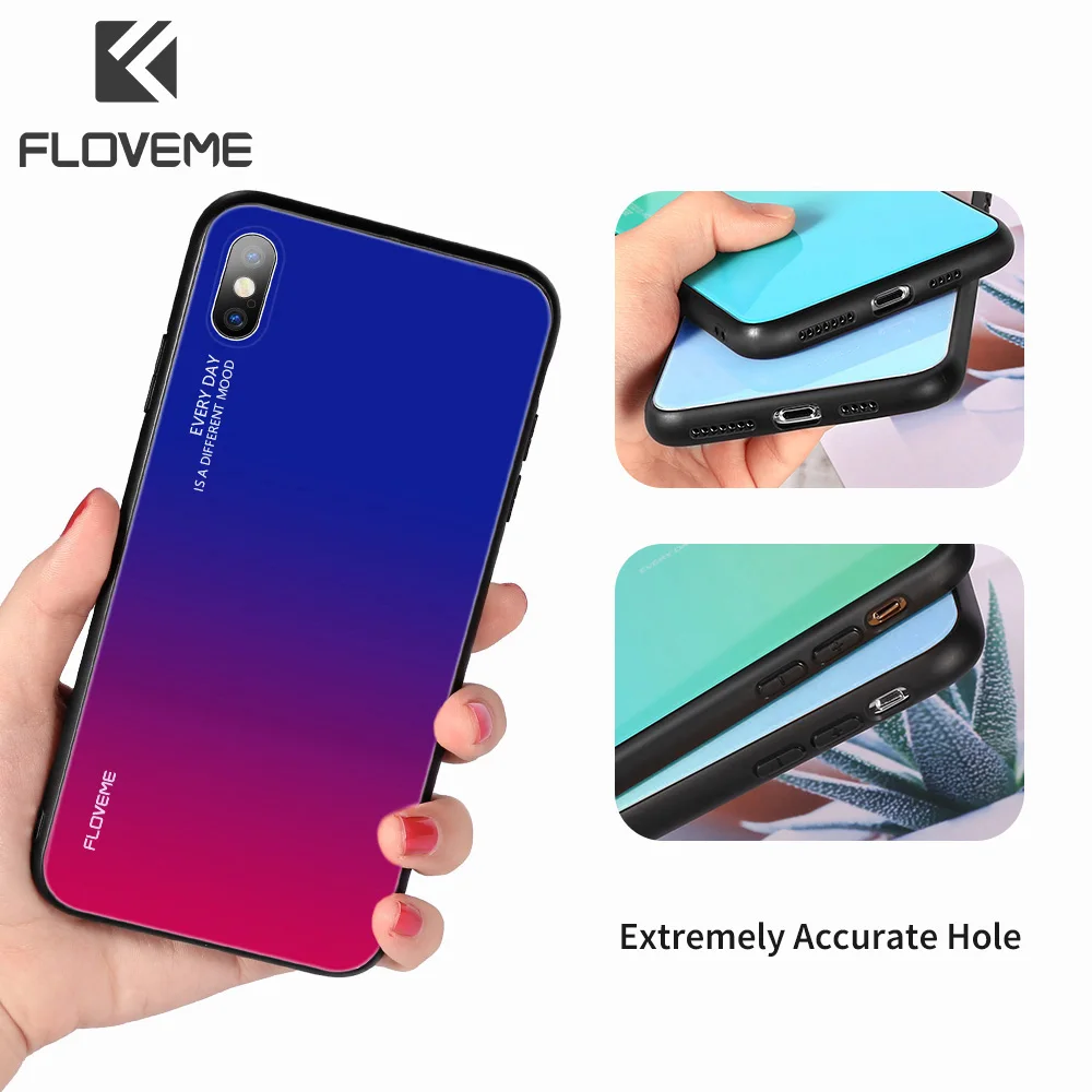 Роскошный градиентный чехол из закаленного стекла для Redmi Note 7 Pro цветной защитный