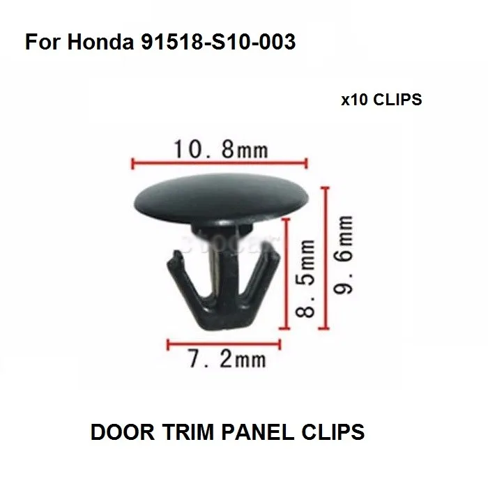 Новый х 10 шт. нейлоновый зажим для уплотнения капота Honda (11x8x6 мм) OE #91518-S10-003
