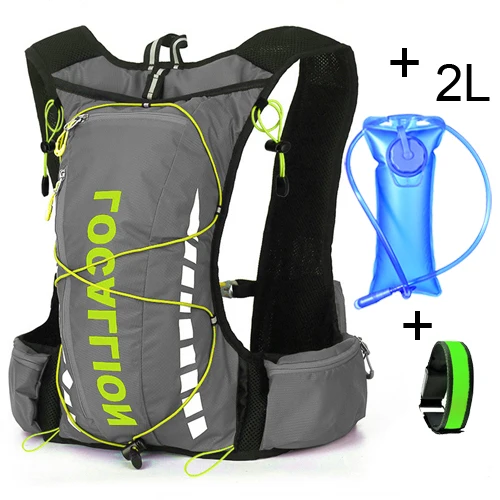 backpack and 2 L bag NEWBOLER 8L для женщин и мужчин марафон гидратация жилет пакет для 2L воды мешок Велоспорт Пешие прогулки сумка открытый спортивный Трейл бег рюкзак - Цвет: backpack and 2 L bag