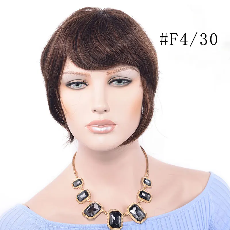 T4/30 LADYSTAR заколка для челки Человеческие волосы Remy аккуратная челка 6 дюймов до 8 дюймов модная цельная бахрома 27 г для белых/черных женщин - Цвет: T4/30