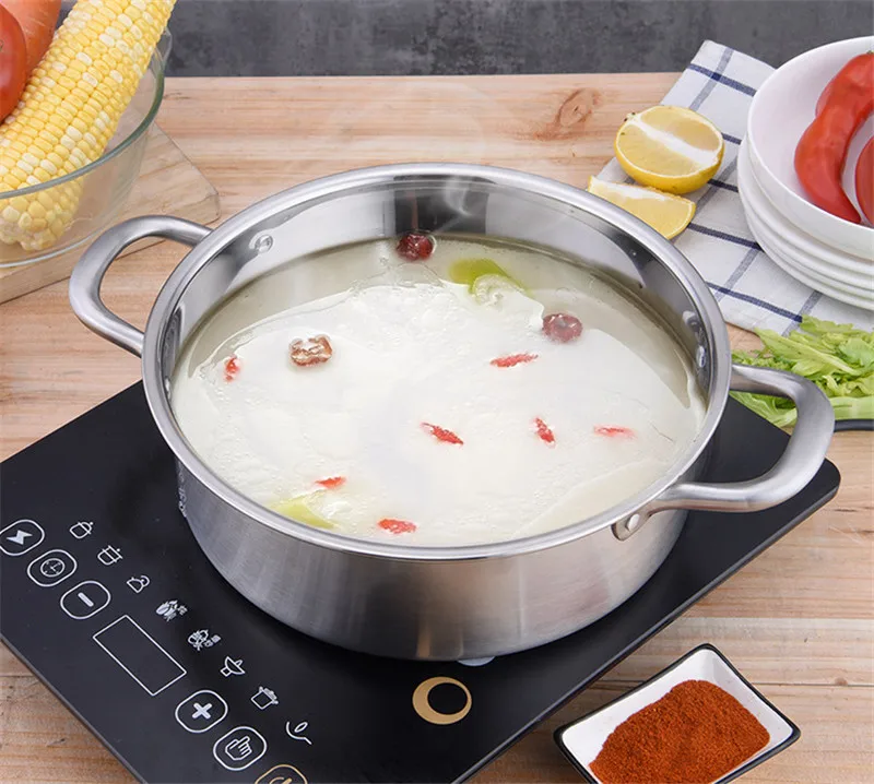 Горячий котел с подогревом из нержавеющей стали, горшок с двумя вкусами, рождественские контейнеры для еды, легко Корейская кастрюля для ресторана, кухонная утварь