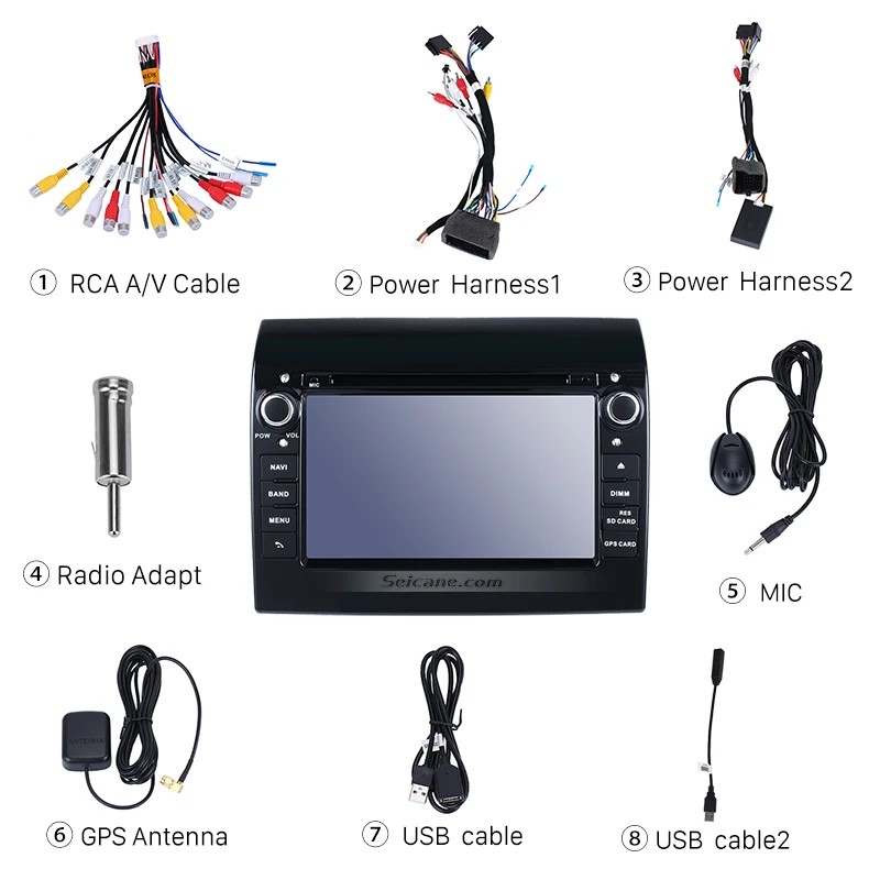 Распродажа Seicane Android 8 0 7 &quot1 Din автомобильный радиоприемник для Fiat Ducato DVD