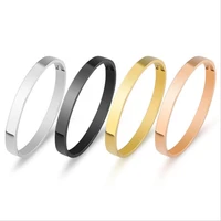 shi12 316 l stainless steel round bangles 4mm 10mm for men women vacuum plating no easy fade allergy free many size color