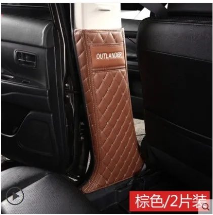 style C В форме автомобиля из микрофибры анти-kick пластина анти-игровой коврик для Mitsubishi Outlander 2013-, покрытой качественным чехлом 2 шт./компл - Цвет: style C