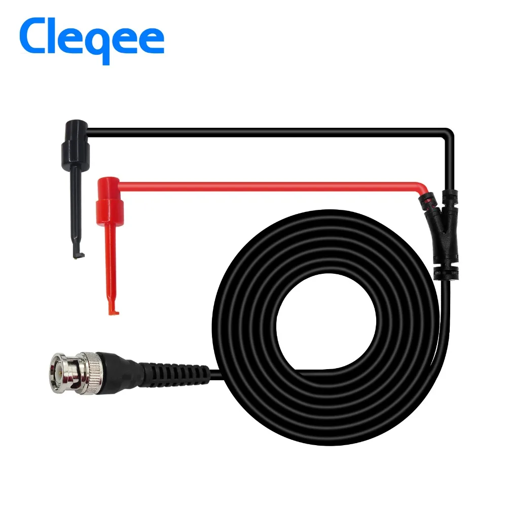 Cleqee P1007 BNC штепсельная вилка Q9 к двойному зажиму на крючке тестовый зонд кабель