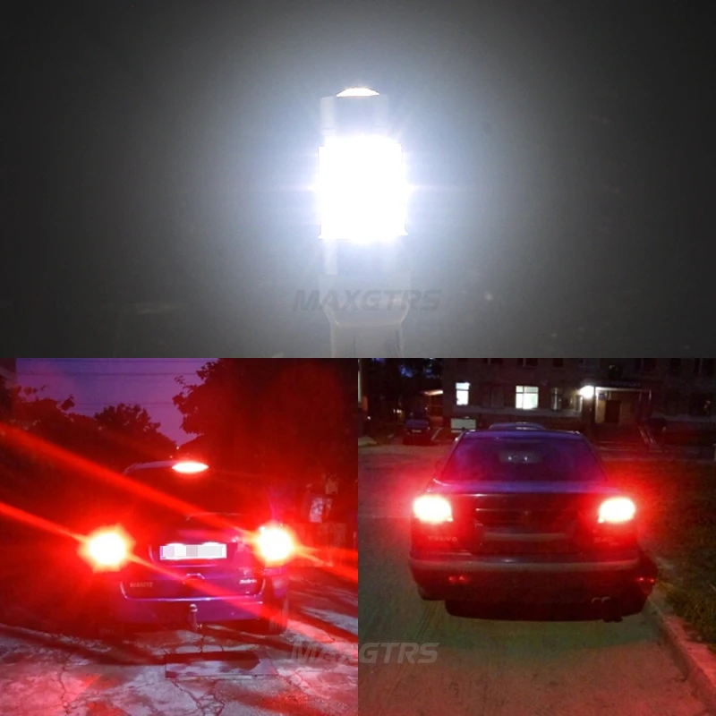 2x S25 1157 BAY15D 140 Вт P21W/5 Светодиодный светодиодный чип передний светильник 6000K лампа