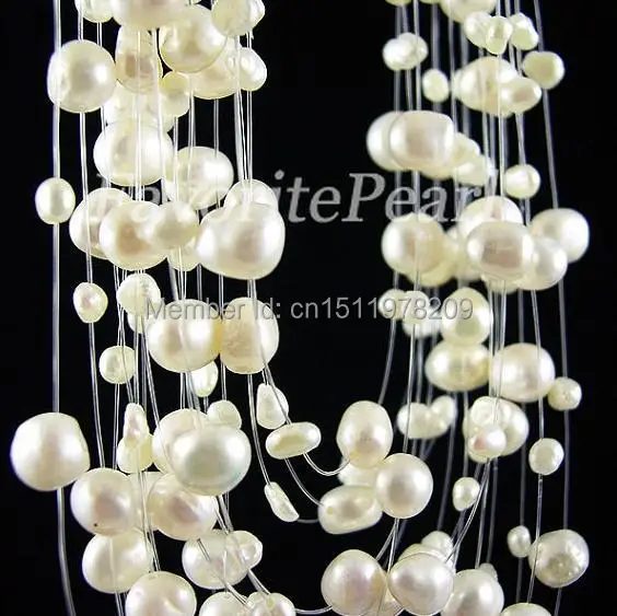 Жемчужное ожерелье подружки невесты свадебное ювелирное изделие многожильное