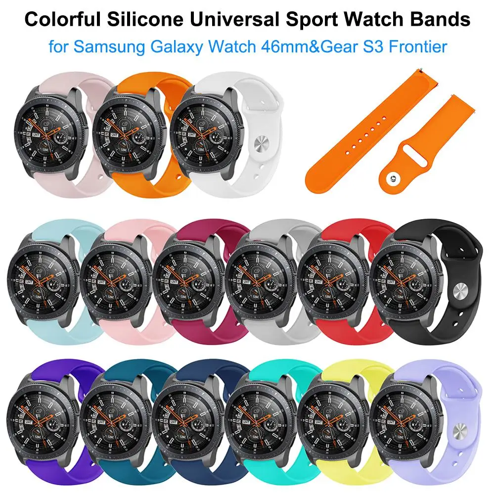 Силиконовый спортивный ремешок для наручных часов Samsung Galaxy Watch S4 42 мм & Gear S2 46 S3