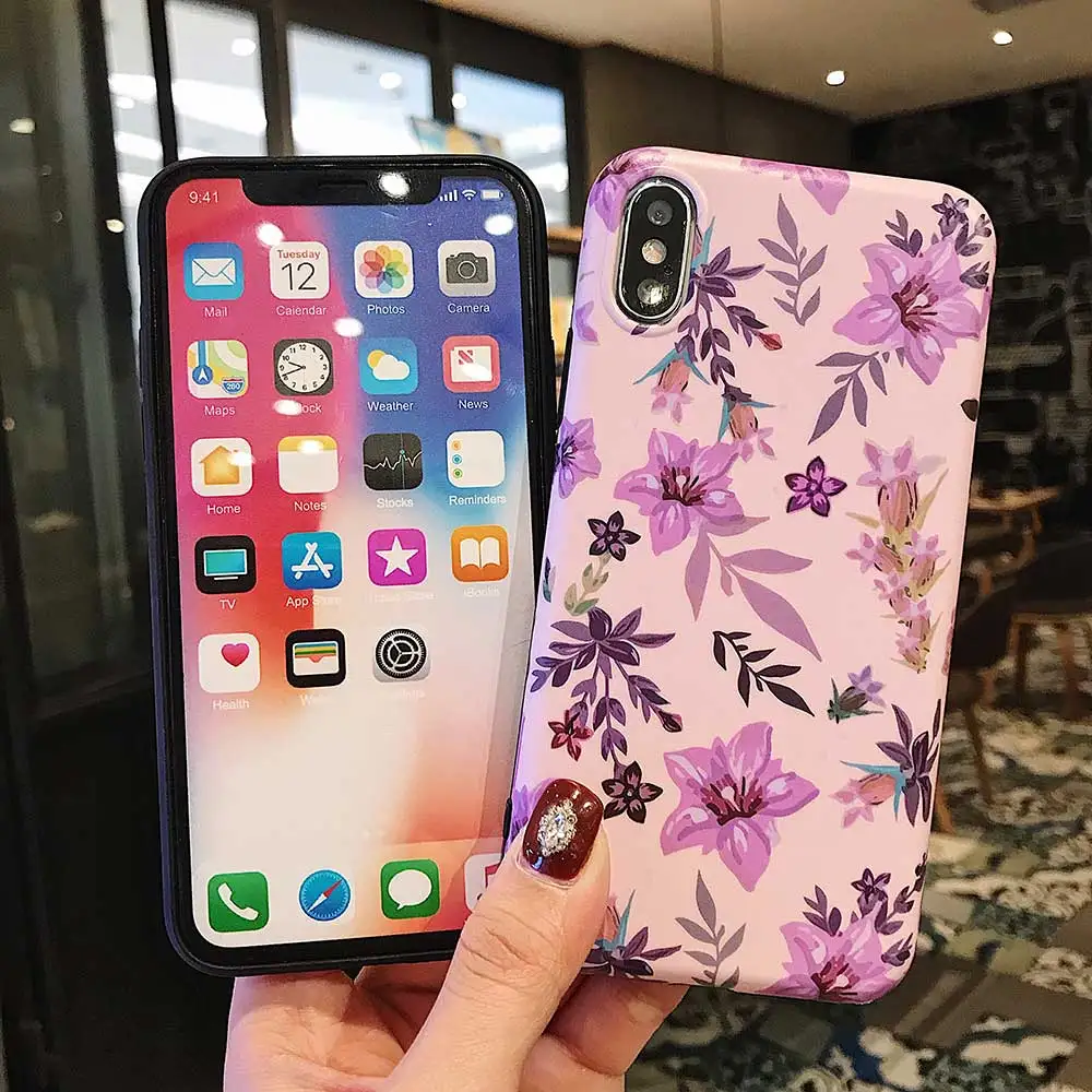 Чехол Boucho для телефона iphone 8 XS MAX XR чехлы 6 6S 7 Plus X Ретро Цветочный чехол накладка
